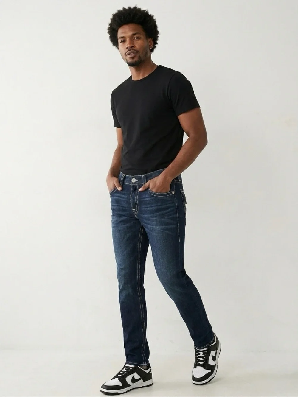 NWT True Religion Rocco Skinny Flap Natural SN Dark Wash Jeans Y2K Street 38